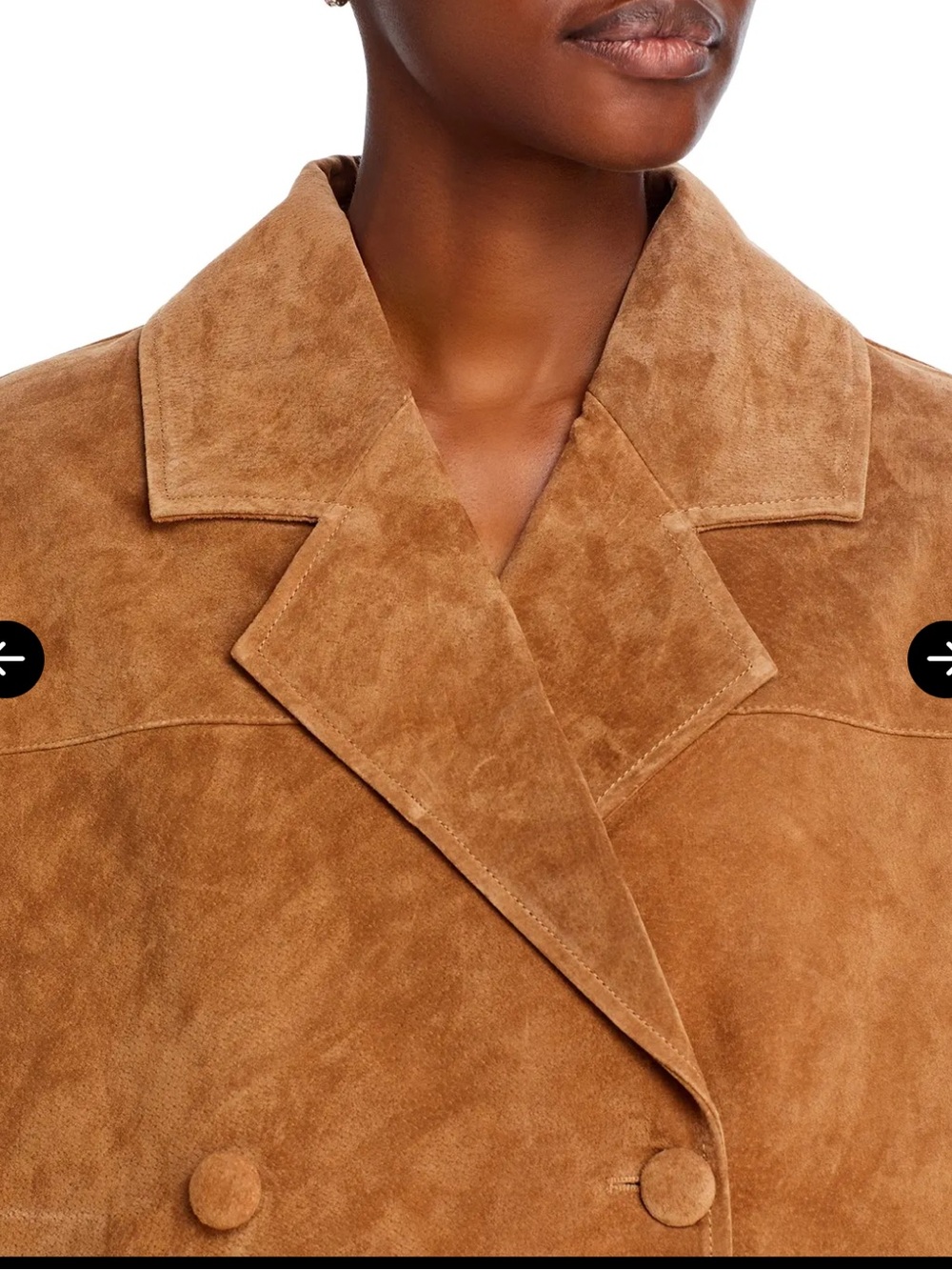 Blank NYC Brown Suede Double-Breasted fringe Jacket xs - Picture 7 of 13